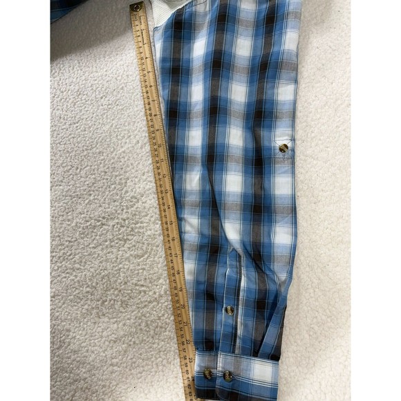 Drake Clothing Company Button Down Shirt Men's Size Large Blue Plaid‎ Pockets - Picture 8 of 10